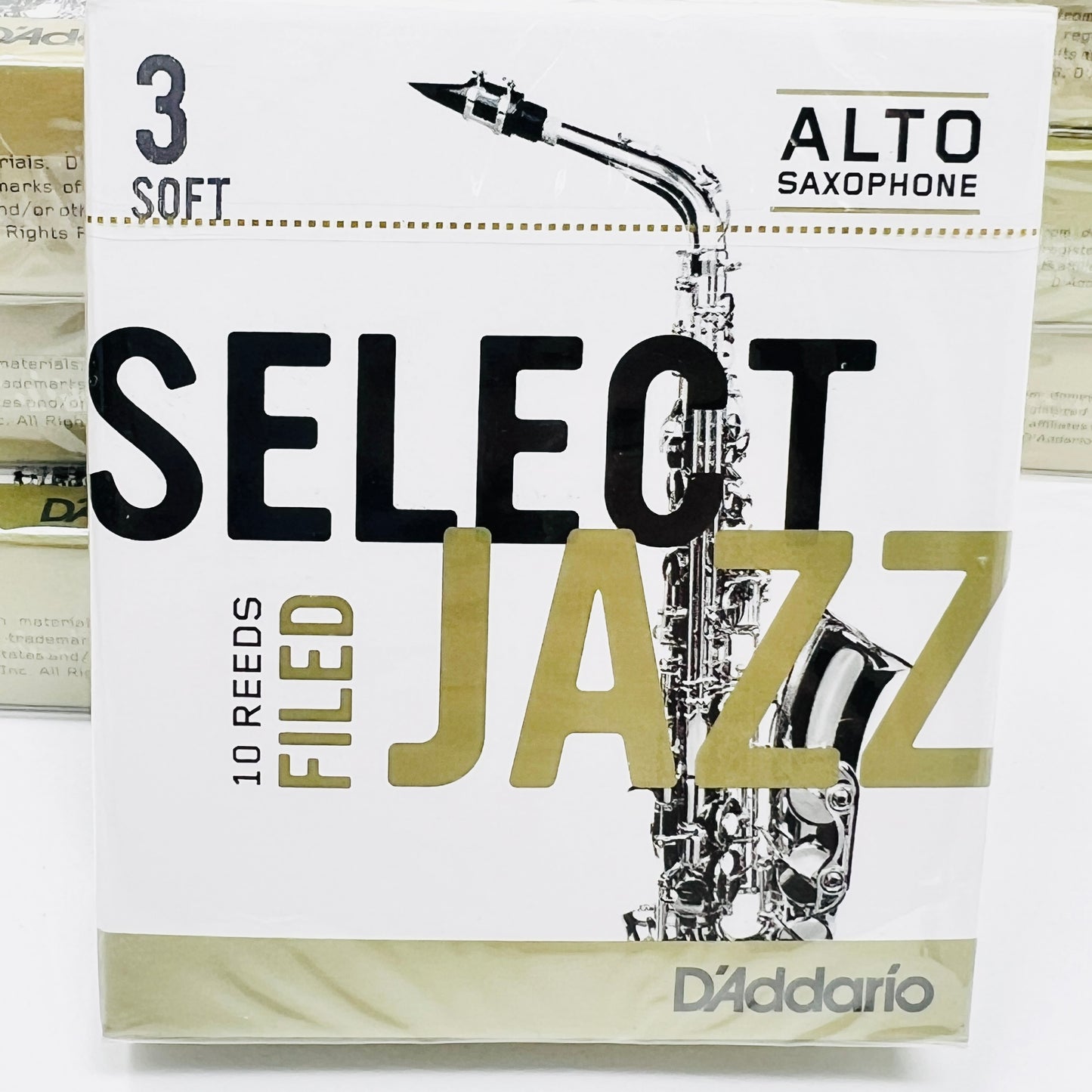 D'Addario Select Jazz Filed Reeds – Alto Sax 10-Pack - Limited Stock, Discontinued Model - Reeds For Less