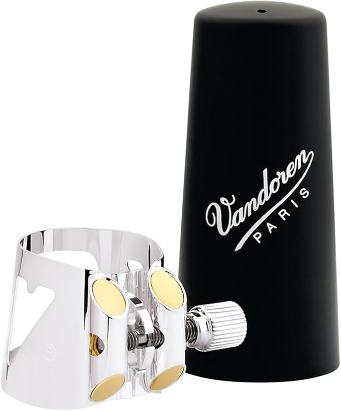 Vandoren Optimum Bb Clarinet Ligature - Silver Plated with Plastic Cap