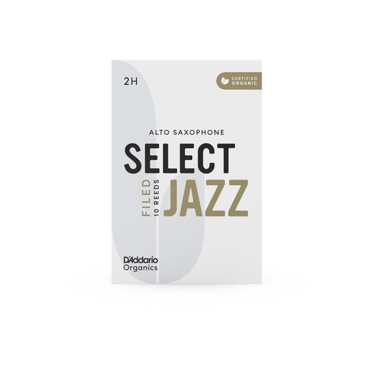 D'Addario Organic Select Jazz Filed Alto Saxophone Reeds – Individually Sealed, 10-Pack - Reeds For Less