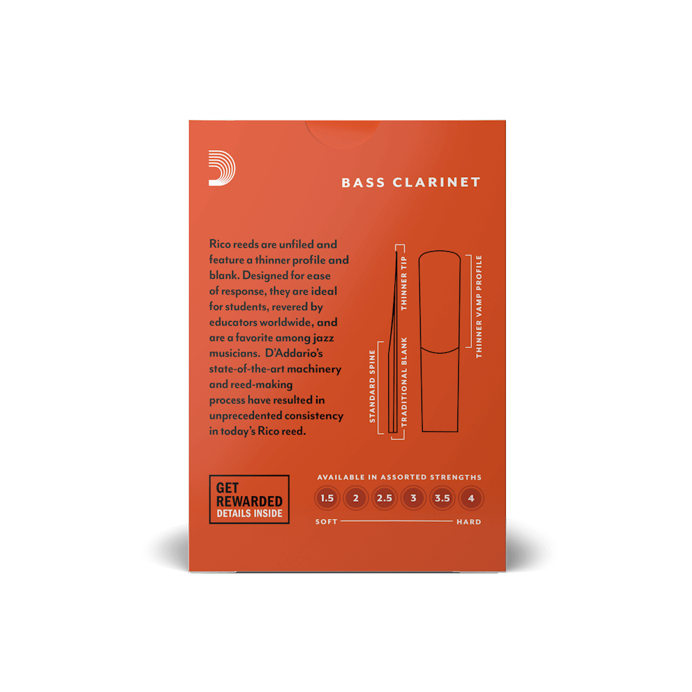 Rico Regular Bass Clarinet Reeds