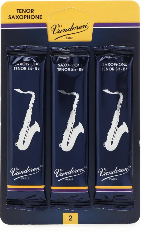 Vandoren Traditional Tenor Saxophone Reeds - 3-Pack or Box of 5 - Reeds For Less