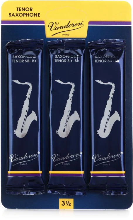 Vandoren Traditional Tenor Saxophone Reeds - 3-Pack or Box of 5 - Reeds For Less