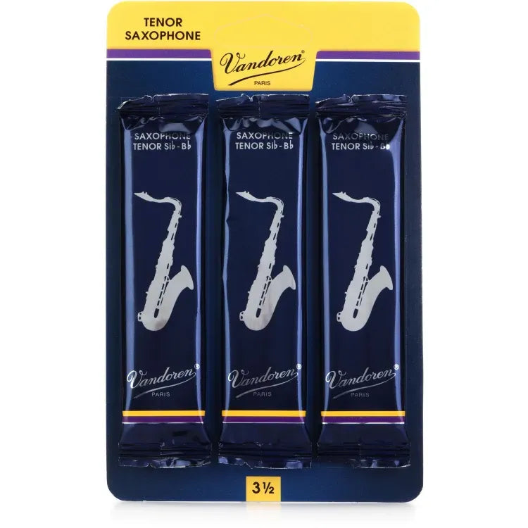 Vandoren Traditional Tenor Saxophone Reeds - 3-Pack or Box of 5