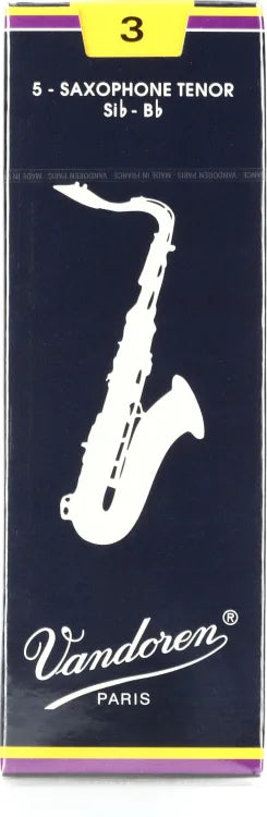 Vandoren Traditional Tenor Saxophone Reeds - 3-Pack or Box of 5 - Reeds For Less