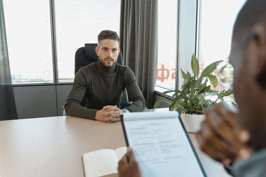 Man at job interview