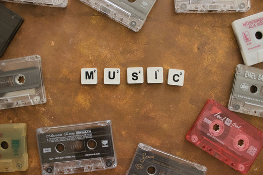 Music spelt out in scrabble tiles