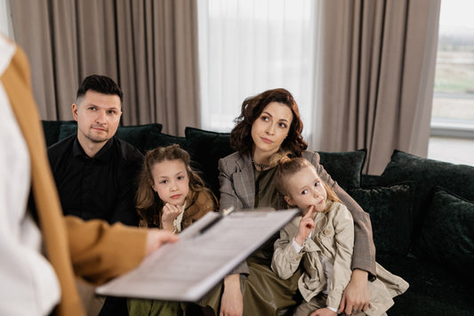 Parents with children listening