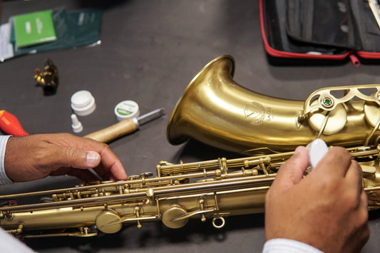 Sax being repaired