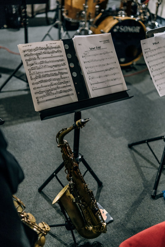sax with sheet music