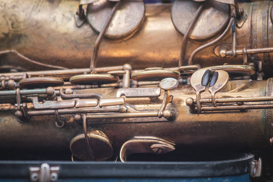 old saxophone in case