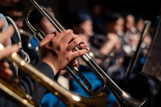 trumpet close up in band