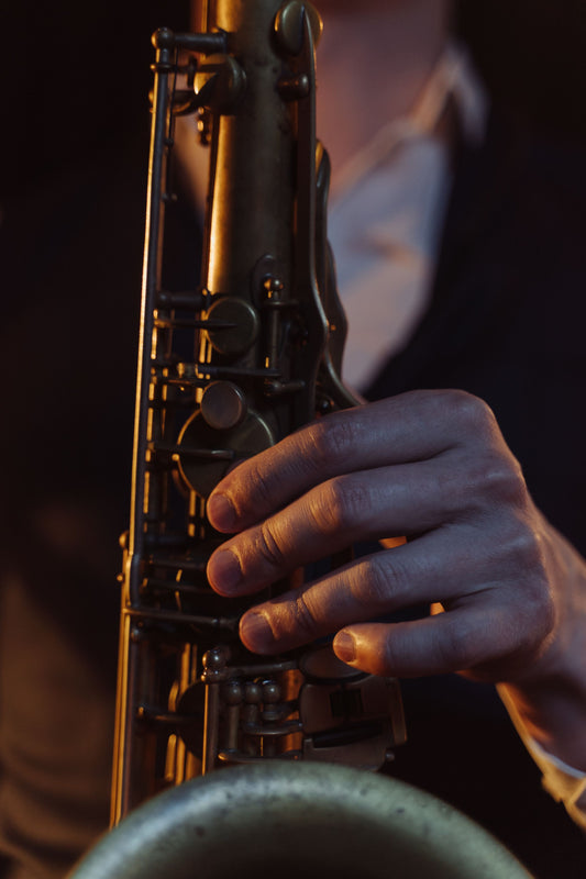 close up sax player