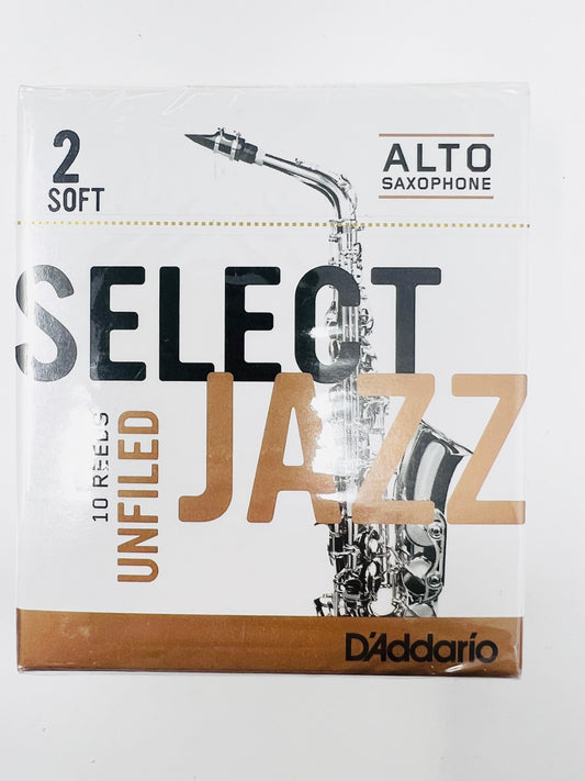 D'Addario Select Jazz Unfiled Reeds – Alto Sax 10-Pack - Limited Stock, Discontinued Model - Reeds For Less