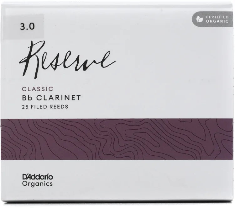D'Addario Organic Reserve Classic, Bb Clarinet Reeds - Bulk 25 - Reeds For Less