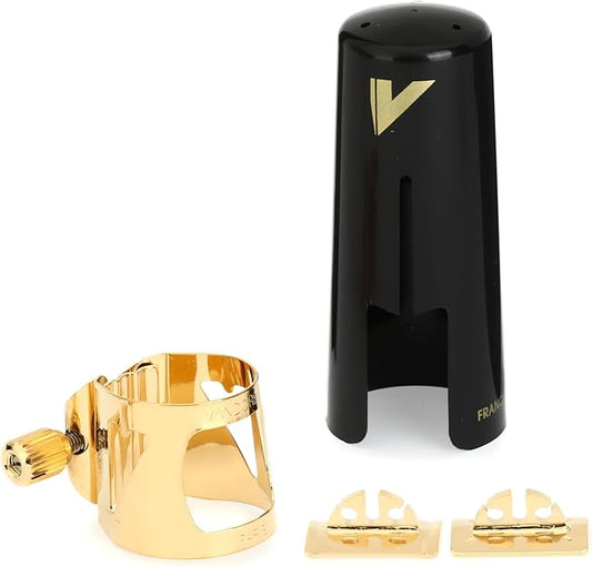 Vandoren Optimum Tenor Saxophone Ligature - Gold Guilded with Plastic Cap