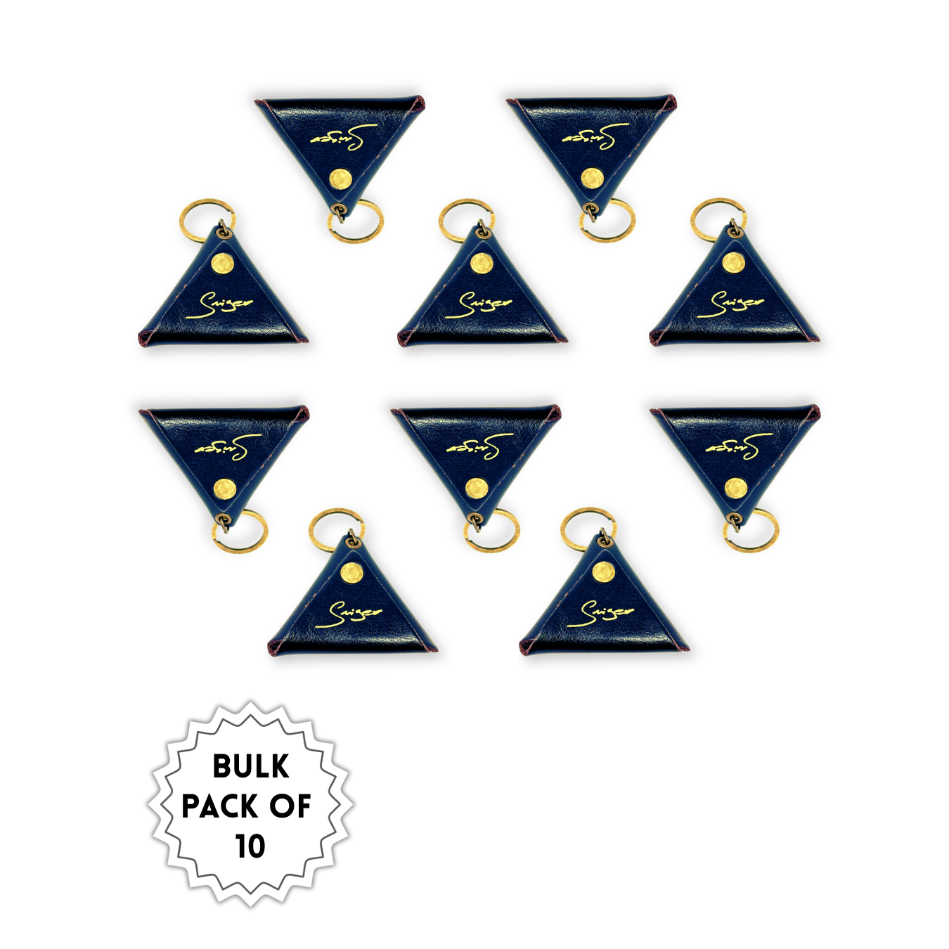 Ten-pack of leather guitar pick holders