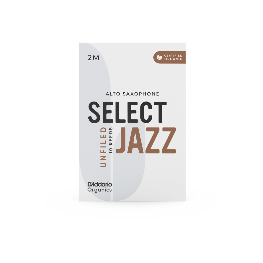 D'Addario Organic Select Jazz Unfiled Alto Saxophone Reeds - Individually Sealed, 10-Pack - Reeds For Less