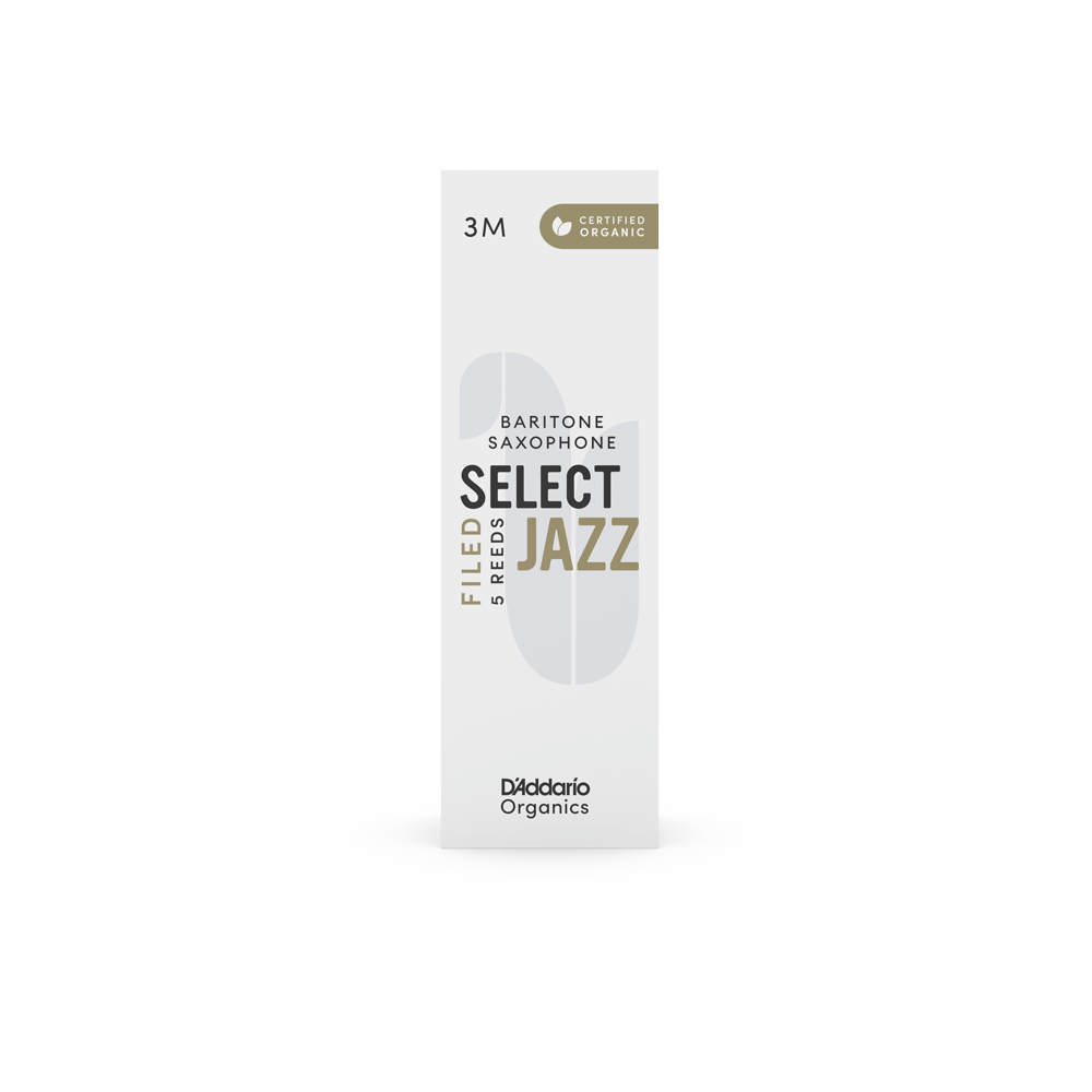 D'Addario Organic Select Jazz Filed Baritone Saxophone Reeds - Individually Sealed, 5-Pack - Reeds For Less