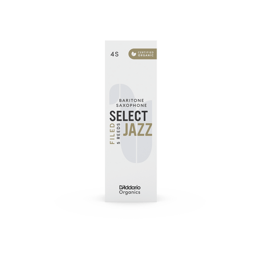 D'Addario Organic Select Jazz Filed Baritone Saxophone Reeds - Individually Sealed, 5-Pack - Reeds For Less