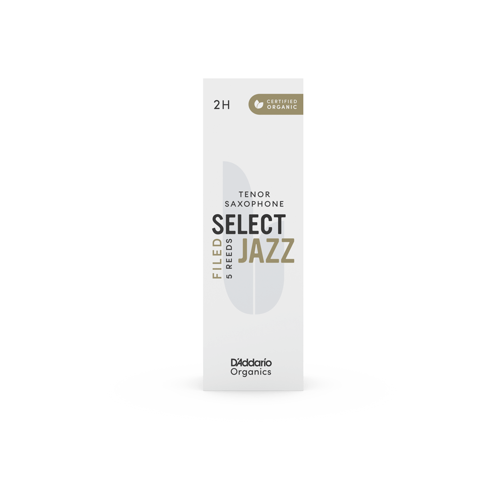 D'Addario Organic Select Jazz Filed Tenor Saxophone Reeds - Individually Sealed, 5-Pack - Reeds For Less