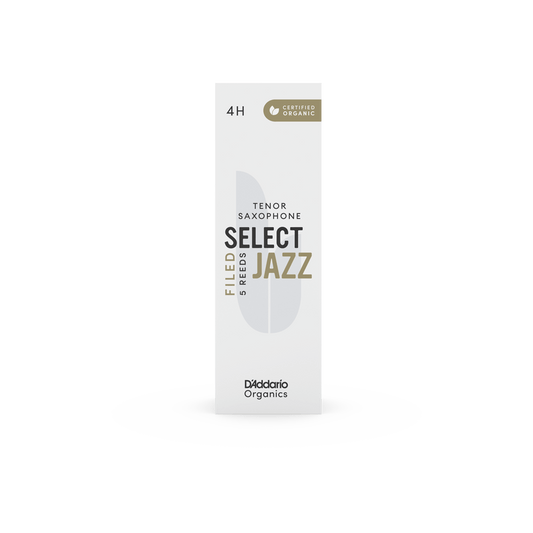 D'Addario Organic Select Jazz Filed Tenor Saxophone Reeds - Individually Sealed, 5-Pack - Reeds For Less