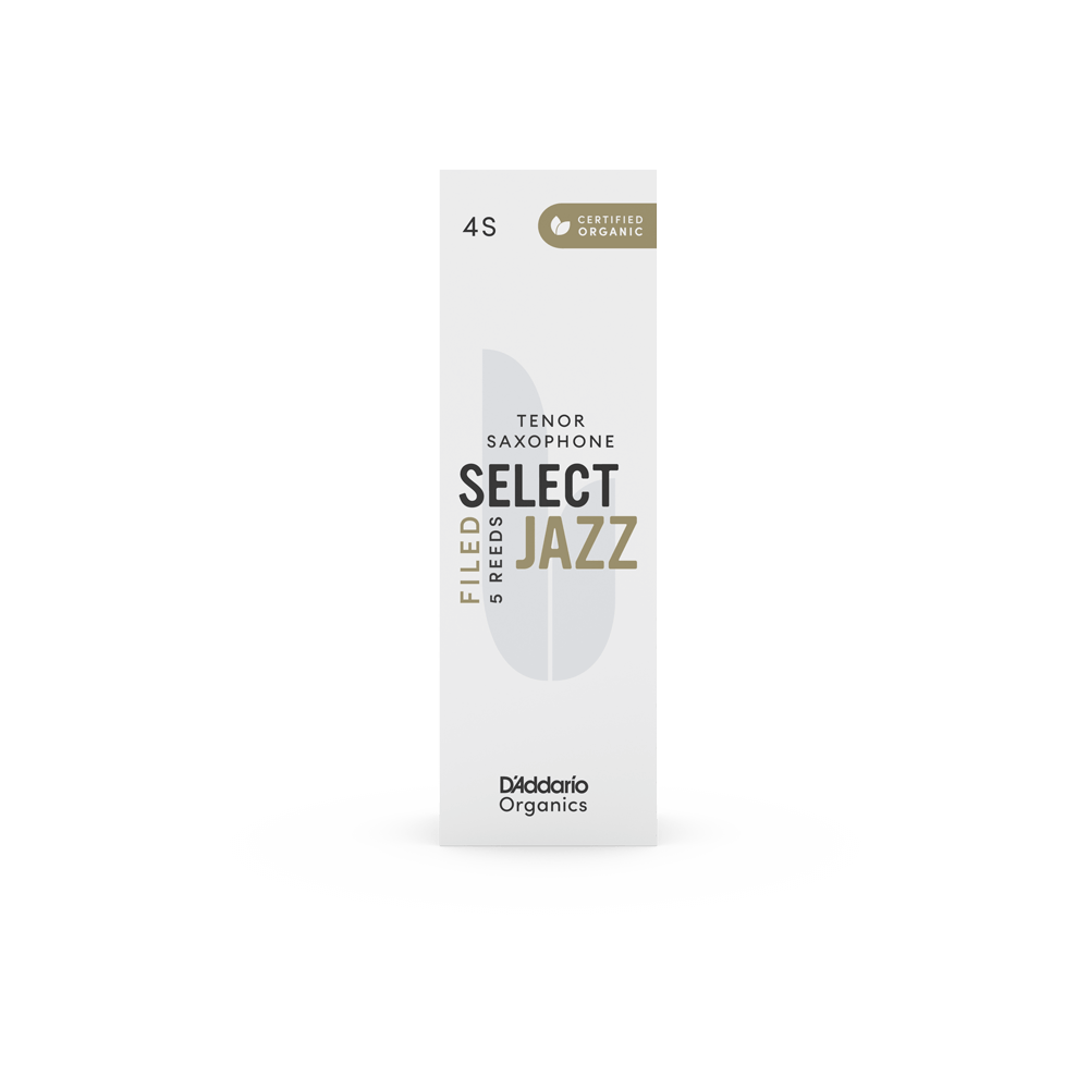 D'Addario Organic Select Jazz Filed Tenor Saxophone Reeds - Individually Sealed, 5-Pack - Reeds For Less