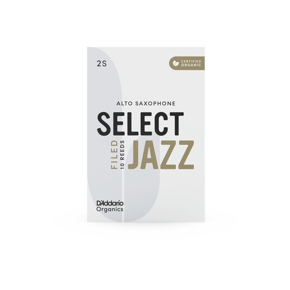 D'Addario Organic Select Jazz Filed Alto Saxophone Reeds – Individually Sealed, 10-Pack - Reeds For Less