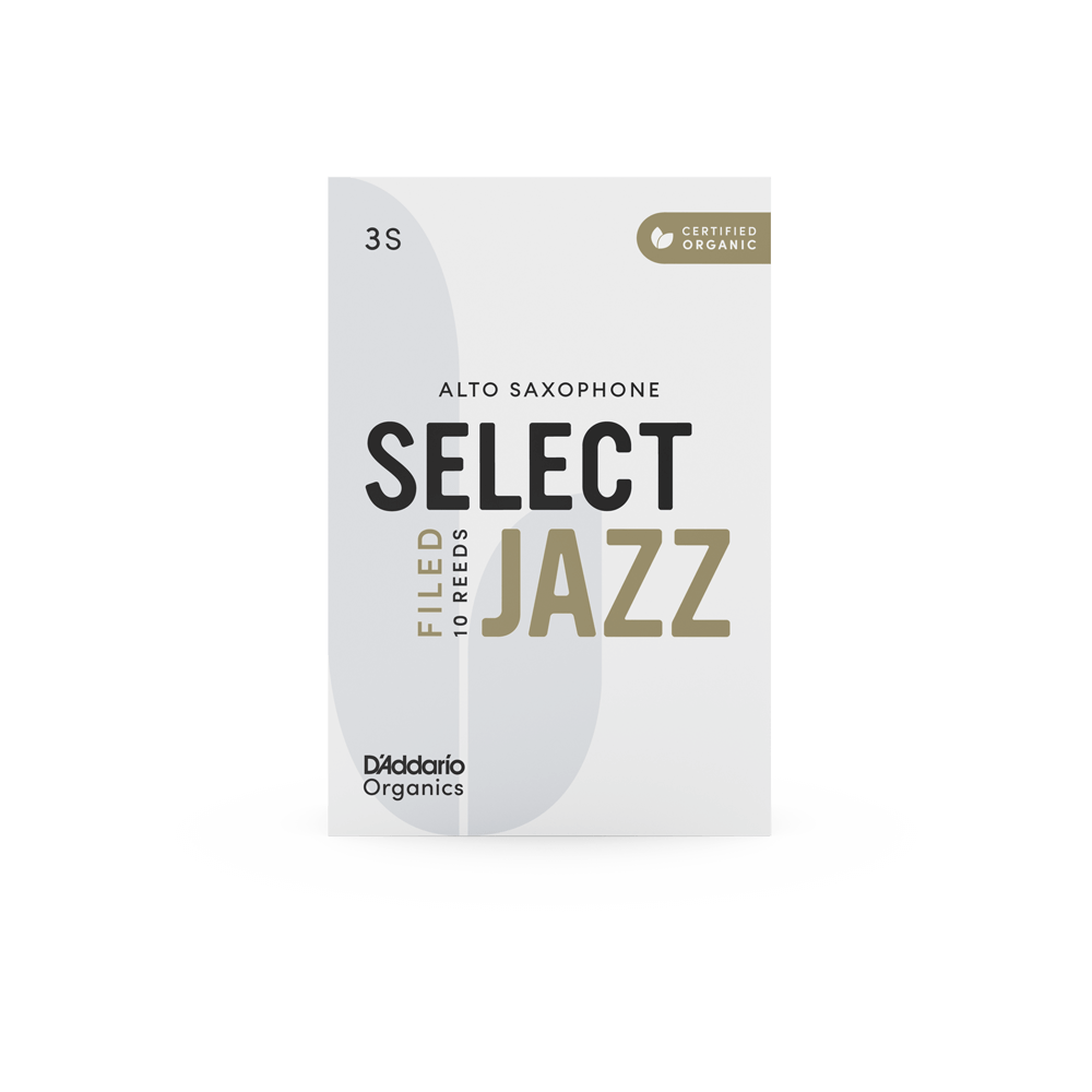 D'Addario Organic Select Jazz Filed Alto Saxophone Reeds – Individually Sealed, 10-Pack - Reeds For Less