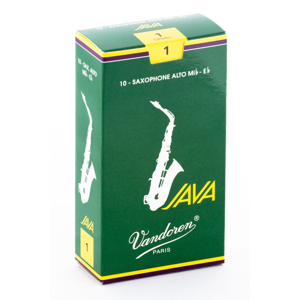 Vandoren Java Green Alto Saxophone Reeds — strength 1