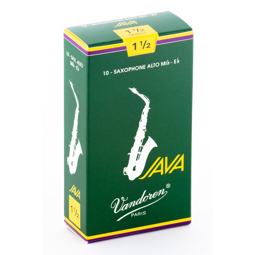 Vandoren Java Green Alto Saxophone Reeds — strength 1.5