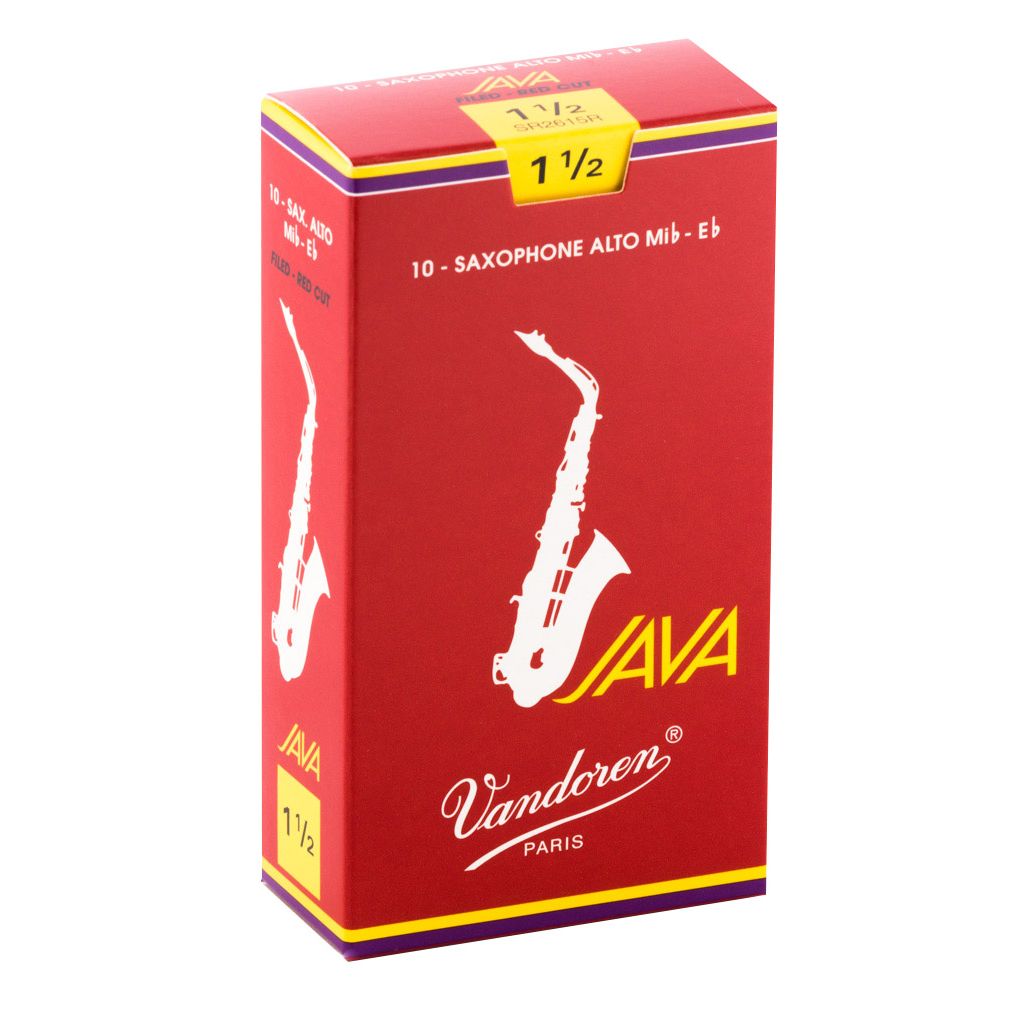 Vandoren Java Red Alto Saxophone Reeds — strength 1.5
