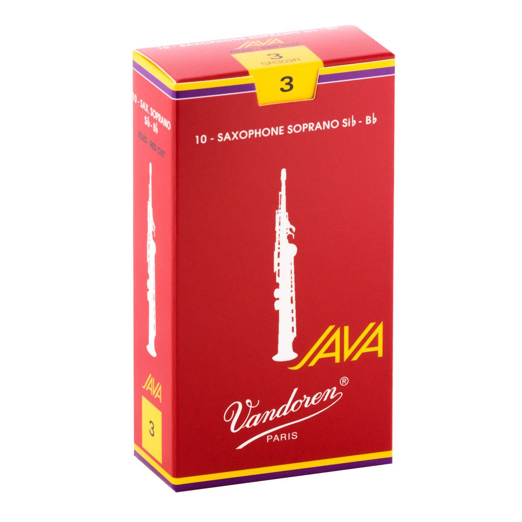Vandoren Java Red Soprano Saxophone Reeds — strength 3