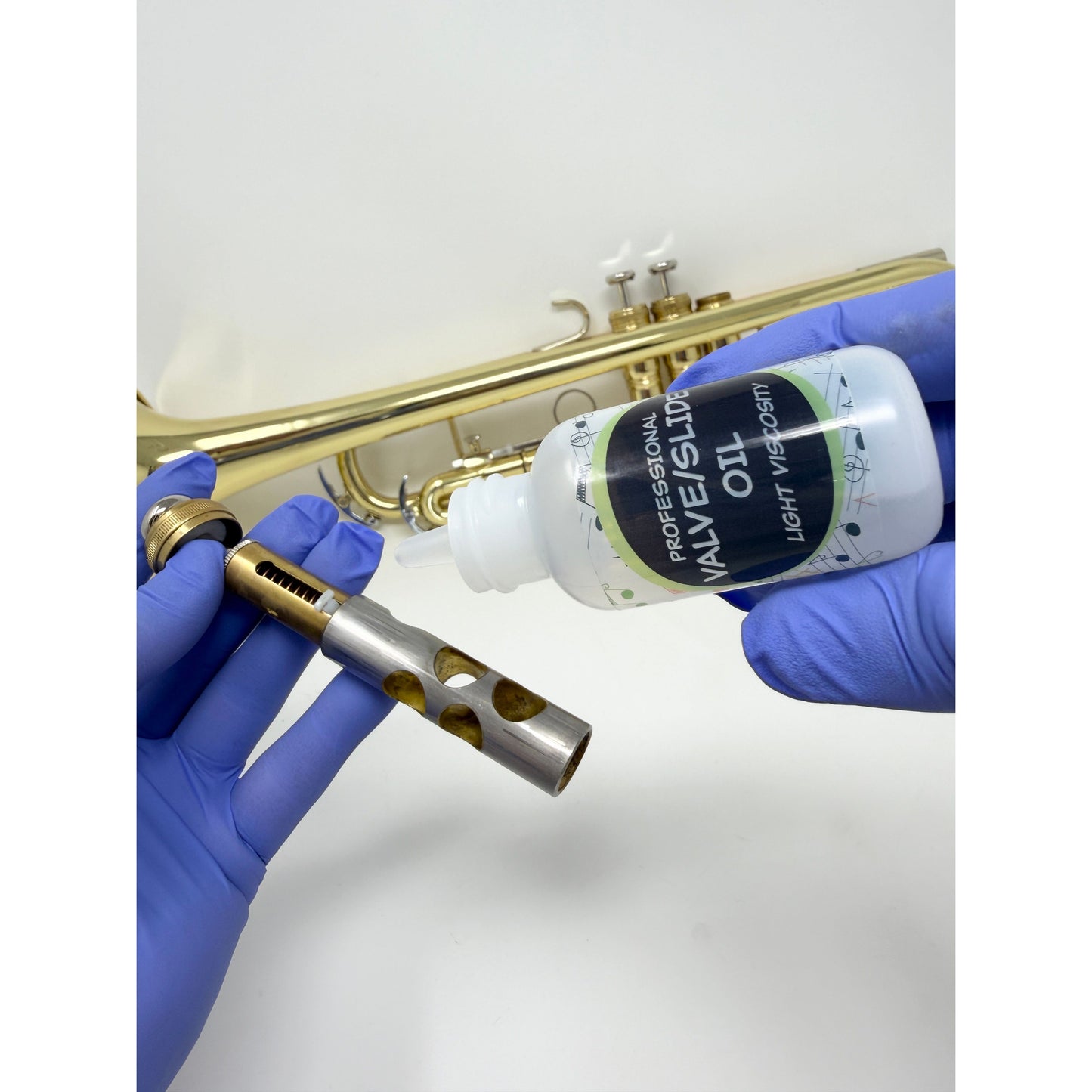 Trumpet valve and slide oil