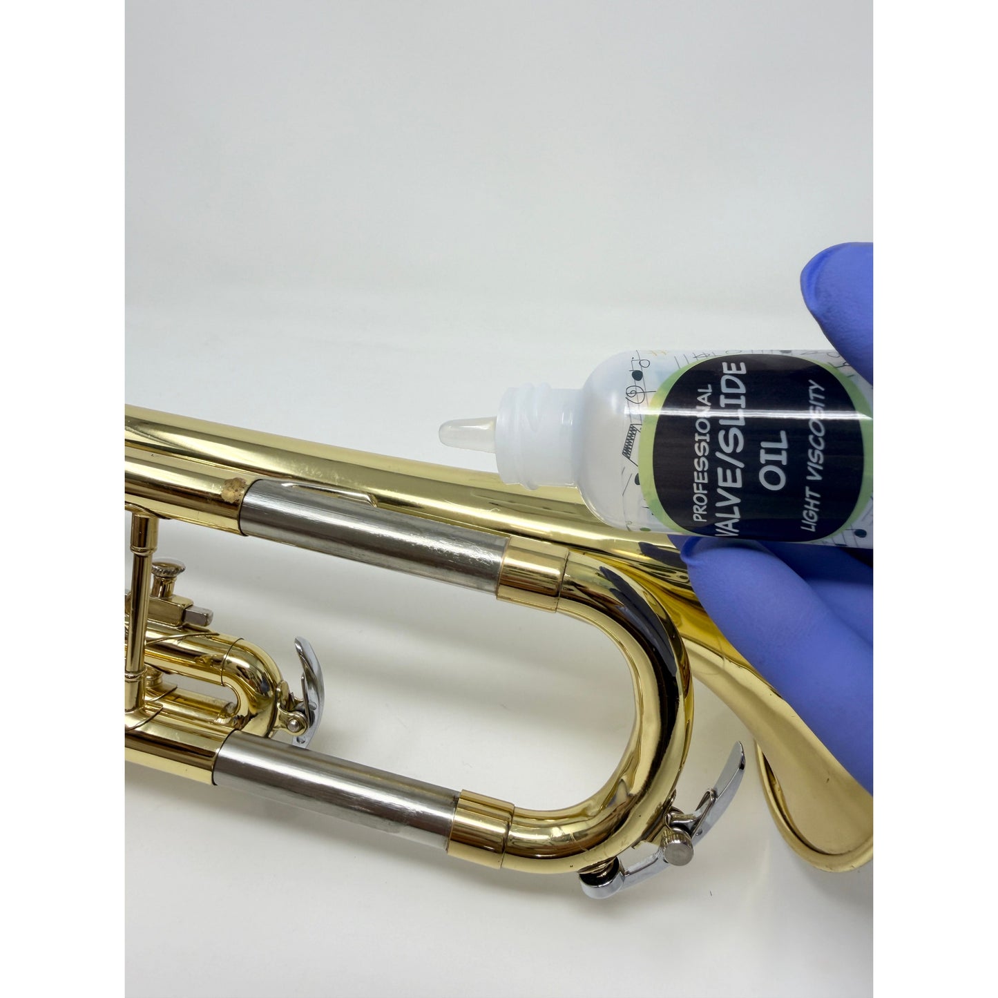 Trumpet valve and slide oil, alternate view