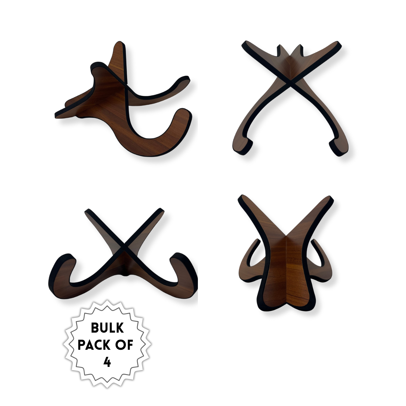 Four-pack of ukulele stands, alternate view