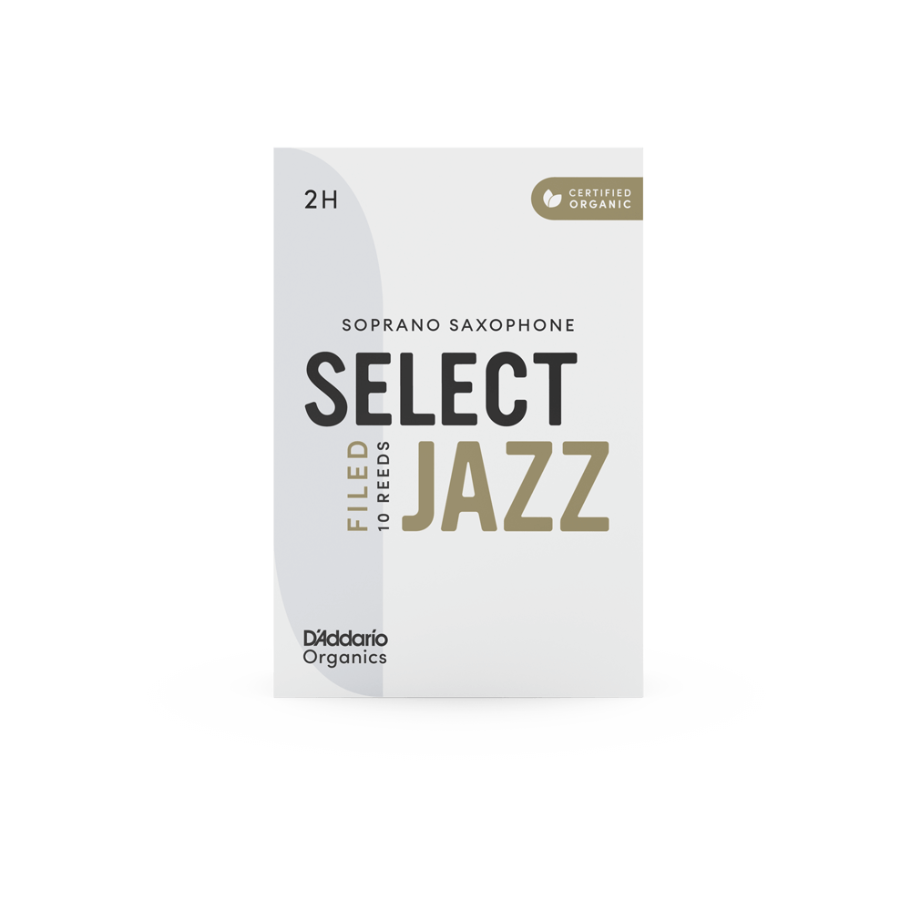 D'Addario Organic Select Jazz Filed Soprano Saxophone Reeds - Individually Sealed, 10-Pack