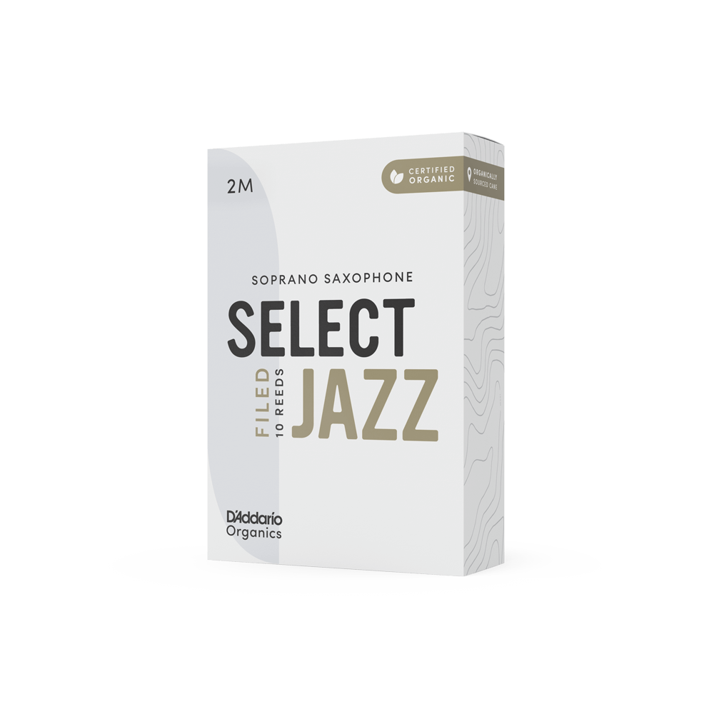 D'Addario Organic Select Jazz Filed Soprano Saxophone Reeds - Individually Sealed, 10-Pack