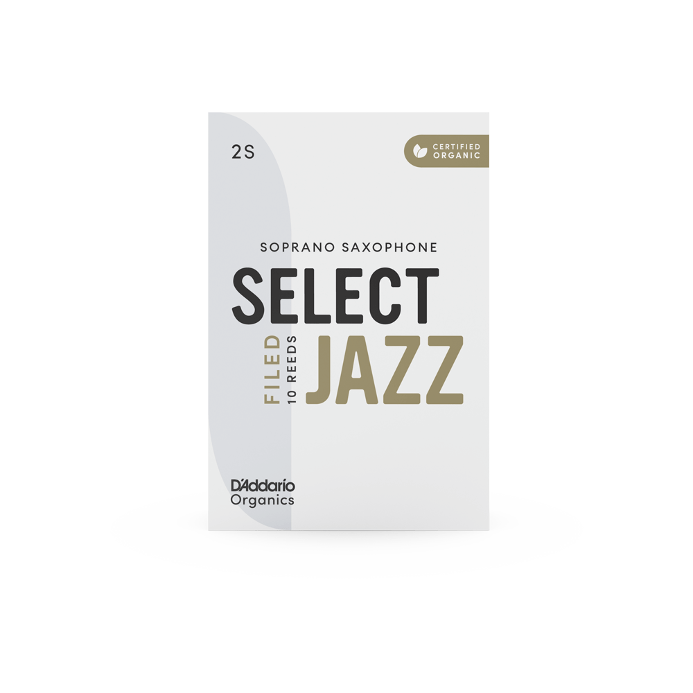 D'Addario Organic Select Jazz Filed Soprano Saxophone Reeds - Individually Sealed, 10-Pack