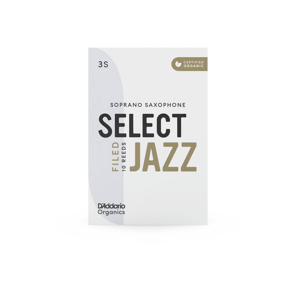 D'Addario Organic Select Jazz Filed Soprano Saxophone Reeds - Individually Sealed, 10-Pack