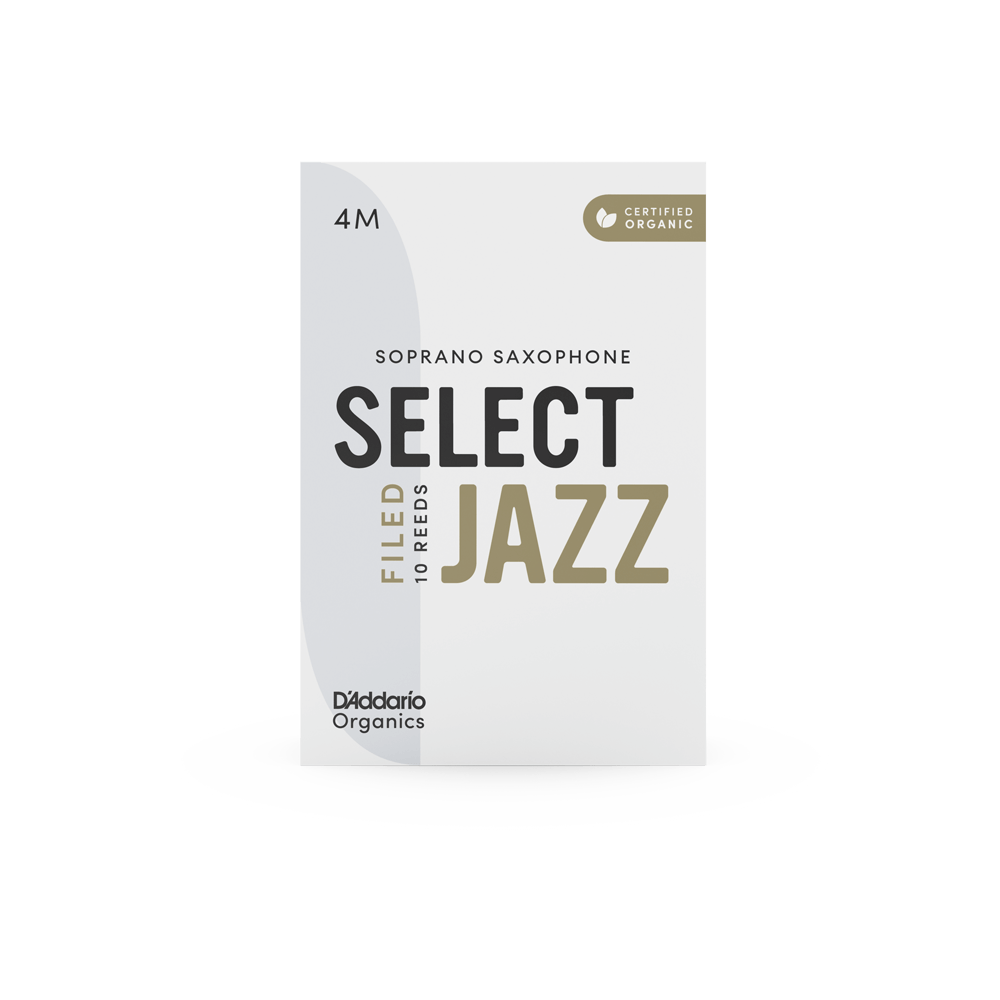 D'Addario Organic Select Jazz Filed Soprano Saxophone Reeds - Individually Sealed, 10-Pack