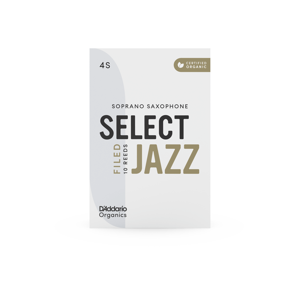D'Addario Organic Select Jazz Filed Soprano Saxophone Reeds - Individually Sealed, 10-Pack