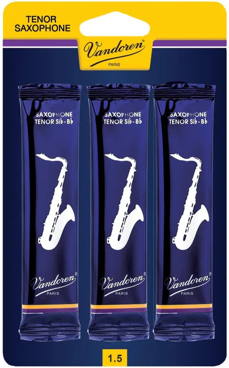 Vandoren Traditional Tenor Saxophone Reeds - 3-Pack or Box of 5